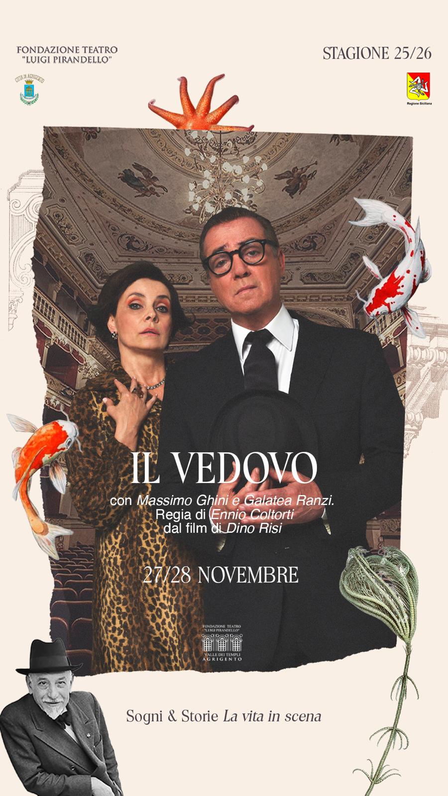 Locandina Il Vedovo Teatro Pirandello